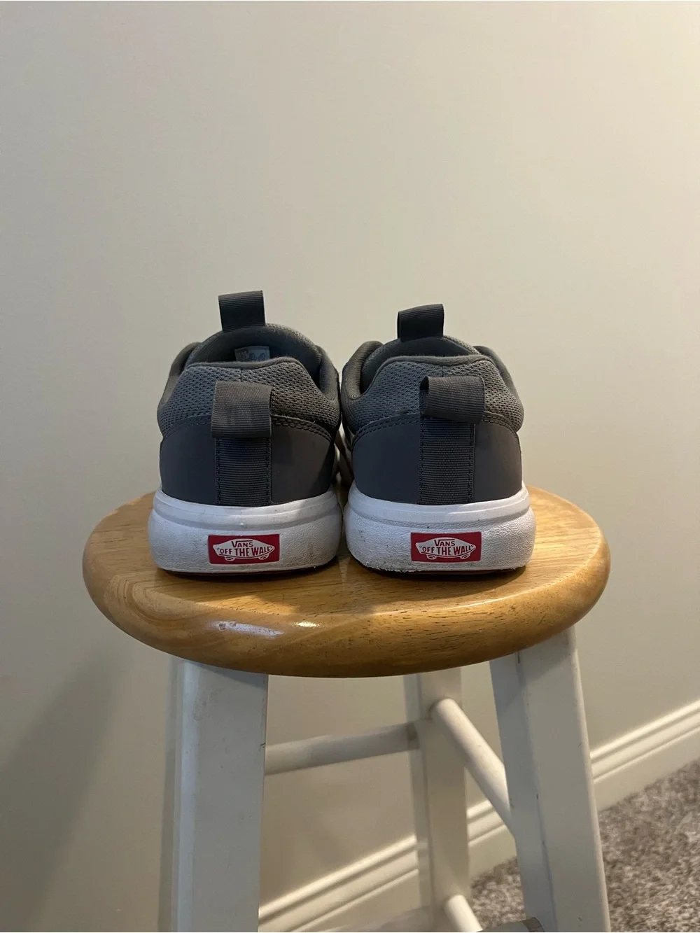Vans Gray and White Low-Top Skate Shoe